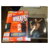 LARRY BIRD WHEATIES BOX & SPORTS PHOTO