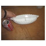 FENTON SERVER HOBNAIL MILK GLASS