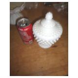 FENTON 'LABEL' HOBNAIL CANDY W LID