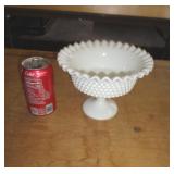 HOBNAIL MILK GLASS COMPOTE