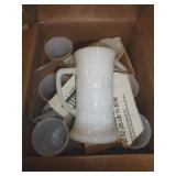 8 MILK GLASS TANKARDS / UT