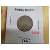 1867 SHIELD NICKEL