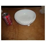 FENTON FOOTED HOBNAIL MILK GLASS BOWL