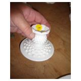 MILK GLASS CANDLE HOLDER / NOT MARKED