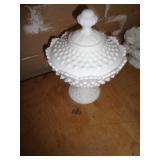 FENTON MILK GLASS COMPOTE