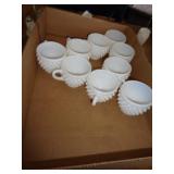 9 - MILK GLASS CUPS / NOT MARKED