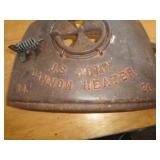 U S ARMY CANNON HEATER CAST IRON FRONT