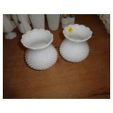 2 - MILK GLASS SHADES / NOT MARKED