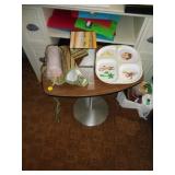 SMALL TABLE & ITEMS ON IT / B