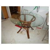 GLASS TOP TABLE 28' T X 42 ' ACROSS / B