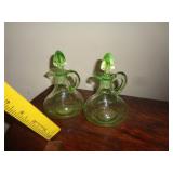 2 -  VASELINE GLASS CRUETS / LR