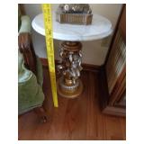MARBLE TOP ACCENT TABLE 24" T / LR