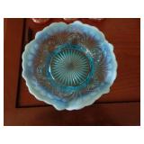 JEFFERSON GLASS BLUE OPALESCENT BOWL 8" ACR / LR