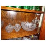 5 PIECES MISC CLEAR GLASSWARE / CRC LR
