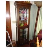 TALL WALNUT CURIO (CONTENTS NOT INCLUDED)