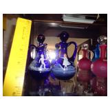 2 CRUETS COBALT BLUE BOY & GIRL / PROBABLY FENTON