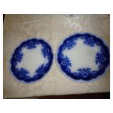 2 FLOW BLUE PLATES / ONE HAS SMALL CHIP / LR