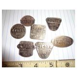 9 INDIANA METAL CHAUFFEUR BADGES