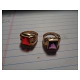 2 RINGS ONE MARKED 10KT