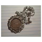 1861 O SEATED LIBERTY HALF NECKLACE