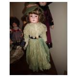 UNMARKED PORCELAIN DOLL / 19" T