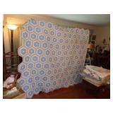 HAND SEWN FULL SIZED HEXAGON QUILT