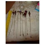 VASE WITH 8 LONG HAT PINS