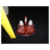 PINK DEPRESSION GLASS SALT & PEPPER SET