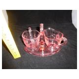 PINK DEPRESSION JUBILEE PATTERN SUGAR & CREAMER