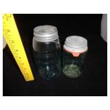 BLUE MASON JARS / 2 JARS