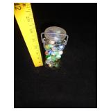 JAR OF VINTAGE MARBLES