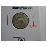 1867 SHIELD NICKEL