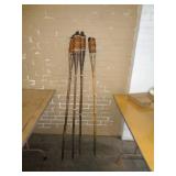 4 - TIKI TORCHES / 3 WITH CANISTERS