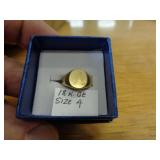 18KT GOLD PLATED RING SZ 4