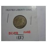 1887 SEATED LIBERTY DIME