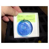 BLUE GLASS ANGEL ORNAMENT