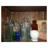 TOP SHELF LOT / MED. BOTTLES & ETC / DR TOP SHELF LOT / MED. BOTTLES & ETC / DR
