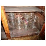BOTTOM SHELF LOT / JARS & MISC. / DR BOTTOM SHELF LOT / JARS & MISC. / DR