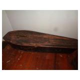 WOOD COFFIN WITH REAL MEDICAL SKELETON / UPSTAIRS WOOD COFFIN WITH REAL MEDICAL SKELETON / UPSTAIRS