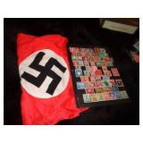 WWII SMALL FLAG & STAMPS FROM THAT ERA // DRC WWII SMALL FLAG & STAMPS FROM THAT ERA // DRC