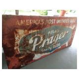 BIG METAL PRAGER BEER SIGN 93' L X 45' W / BW BIG METAL PRAGER BEER SIGN 93' L X 45' W / BW