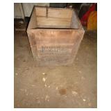 OLD JEWEL WAX POLISH WOOD CRATE 21" X 19" X 19"