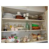 3 SHELVES OF GLASSWARE / K