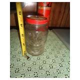 GLASS CANDY CONTAINER / LUCKY JOE BANK / DR