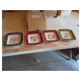 LONGABERGER SET OF 4 ALL THE TRIMMINGS PLATES LONGABERGER SET OF 4 ALL THE TRIMMINGS PLATES
