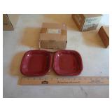 LONGABERGER SET OF 2 APPETIZER PLATES PAPRIKA LONGABERGER SET OF 2 APPETIZER PLATES PAPRIKA