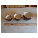 LONGABERGER SET OF 3 NESTING BOWLS CHOCOLATE LONGABERGER SET OF 3 NESTING BOWLS CHOCOLATE