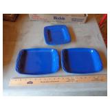 LONGABERGER 3 SQUARE TRAYS CORNFLOWER LONGABERGER 3 SQUARE TRAYS CORNFLOWER