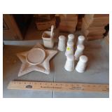LONGABERGER LOT OF LOOSE IVORY 11 ITEMS LONGABERGER LOT OF LOOSE IVORY 11 ITEMS