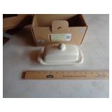 LONGABERGER BUTTER DISH IVORY LONGABERGER BUTTER DISH IVORY